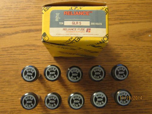 Box of 10 new Reliance Buss Knob fuses GLR-5  300 volt