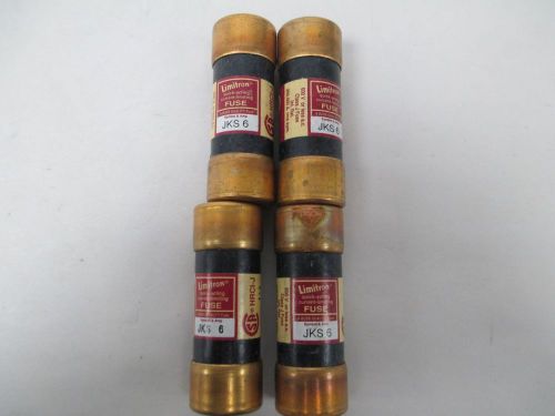 LOT 4 NEW BUSSMANN JKS 6 LIMITRON FUSE 6A AMP 600V-AC QUICK-ACTING D318346