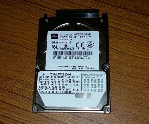 Toshiba 20GBHDD2154 B Hardrive (MK2016GAP)