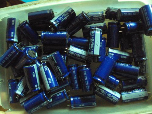 4c 25-PCS LOT NEW Capacitors 2200uf  50V NICHICON