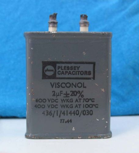 1 Plessey VISCONOL PIO CAPACITOR 2mf 600vdc tube amp PAPER IN OIL CAN