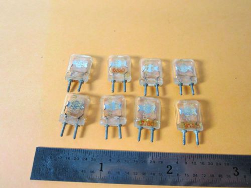 LOT 8 EA VINTAGE GLASS PACKAGED QUARTZ CRYSTAL FREQUENCY CONTROL RADIO BIN#E3-23