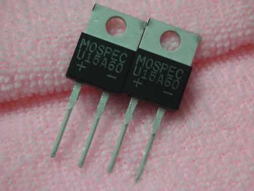 5PCS, U15A60 Fast RECTIFIERS Mospec TO-226 (A39)