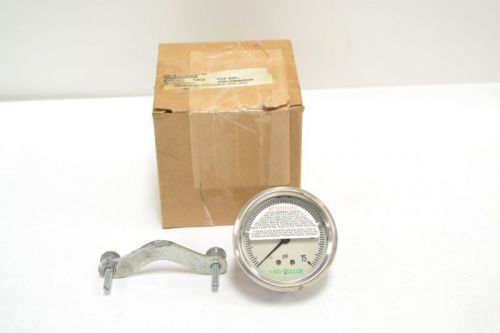 NEW PRAXAIR FF1016263A LIQUID PRESSURE 0-15PSI 2-1/4 IN 1/4 IN NPT GAUGE B254634