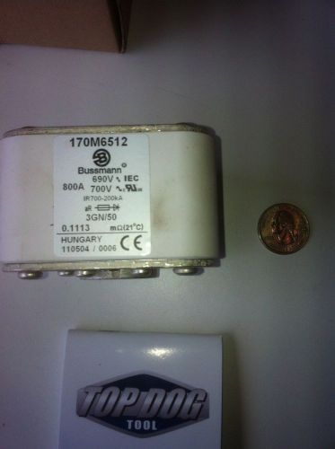 New bussmann 170m6512typower zilox 800a 690vfuse nnb for sale