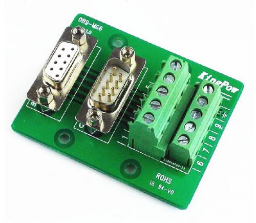 NEW Arrival DB9-MG6 Male / Female Header Breakout Board Terminal Block