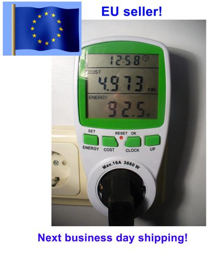 Energy power meter socket  watt voltage volt buster  eu european plug lcd 220v for sale