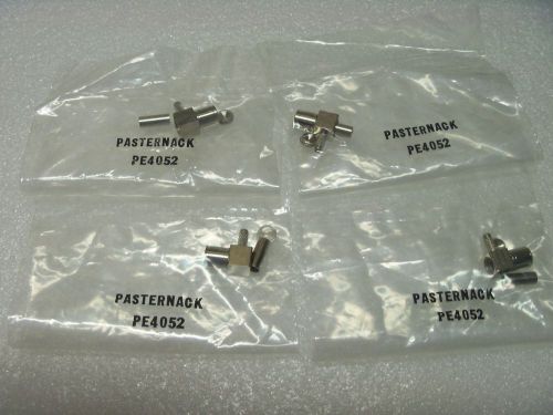 (4) PASTERNACK PE4052 SMB PLUG RIGHT ANGLE CRIMP ATTACH. FOR RG174,RG188, RG316