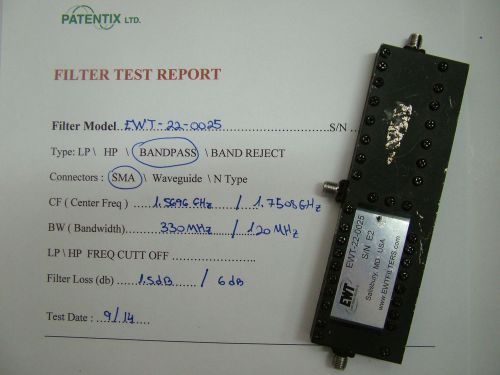 Diplexer ewt-22-0025 cf 1.5ghz / 1.75ghz loss 1.5 / 6 db sma for sale