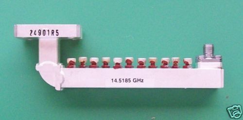 RF SMA, WR62 bandpass filter, 14.52 GHz center, 250 MHz BW, power 20 Watt, data