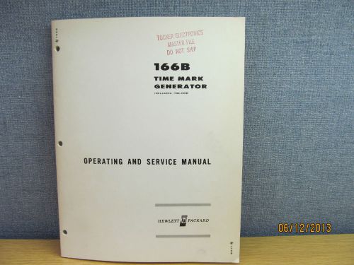 Agilent/hp 166b/ho2 166b time mark generator operating servicing manual/sc 8/61 for sale