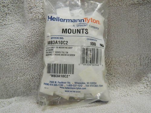 HellermanTyton 3/4&#034; X 3/4&#034; 4 Way Cable Tie Mounts MB3A10C2