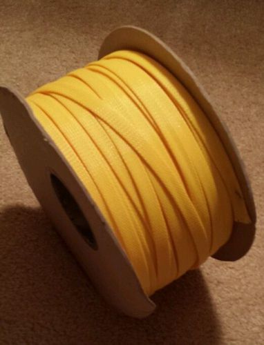 Yellow techflex braided sleeving for wires, cables &amp; hoses 75 ft, up to 1/2&#034; for sale