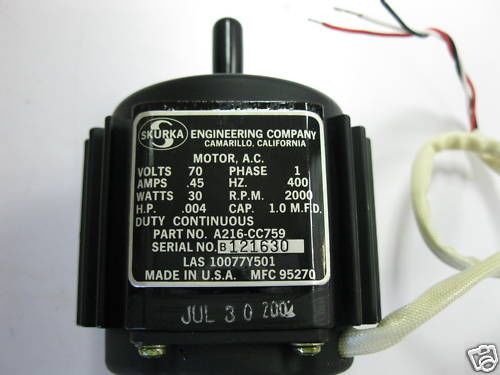 Alternating motor  # a216-cc759   70 volts, 0.45 amps for sale