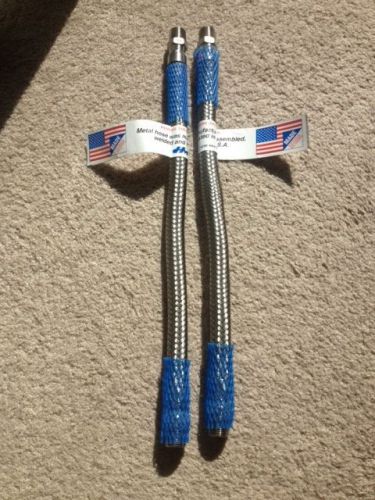 (Lot of 2) HOSE MASTER  1/2&#034; X 18&#034; Braided Hydralic Flex SS 304 Hex Male x Male