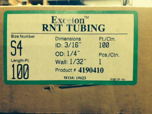 NEW EXCELON RNT S4 CLEAR FLEXIBLE TUBING 100&#039; P/N:4190410 3/16&#034;