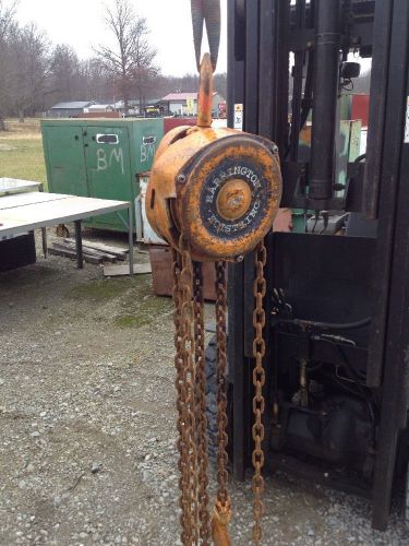 Harrington 1 Ton Hand Manual Chain Fall Hoist 20&#039; Lift 2000 LB Capacity