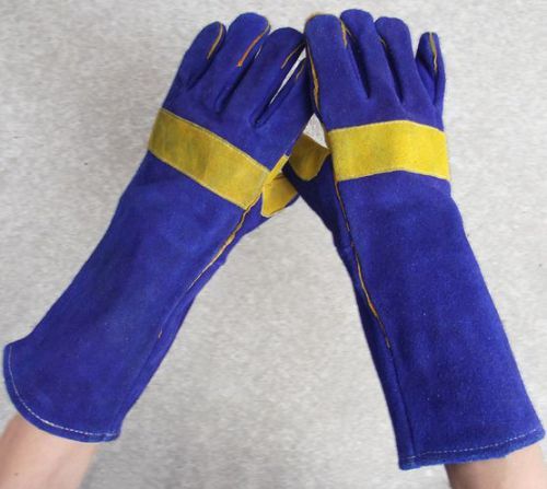 Wear-resisting thermal insulate long leather welding gloves 40cm*14cm for sale