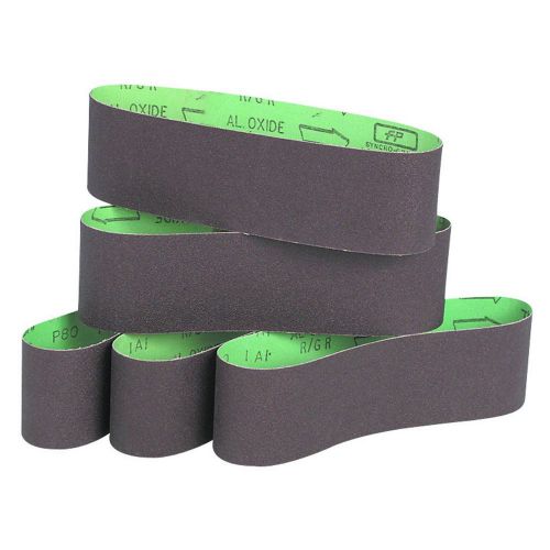 Pack of 5 Aluminum Oxide 3&#034; x 24&#034; 80 Grit Wood Sanding Belts World Ship Free US