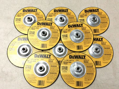 DEWALT DW8437 7&#034; X 1/8&#034; X 5/8-11&#034; GRINDING WHEELS PIPELINE CUTTING 10 PACK