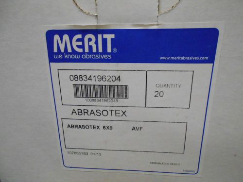 MERIT ABRASOTEX 08834196204 6&#034; x 9&#034;  Abrasive Hand Pads Box of 20