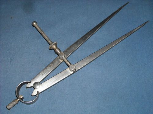 L.s. starrett 8&#034; calipers wing dividers compass machinist harness saddle leather for sale