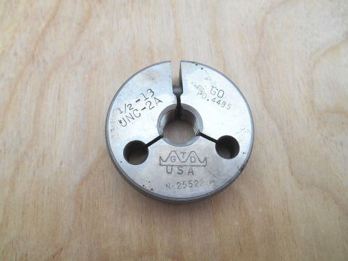 1/2 - 13 UNC-2A, GO THREAD RING GAGE , GTD