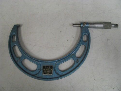 Fowler OD Micrometer 5-6&#034; .0001&#034; Carbide E49