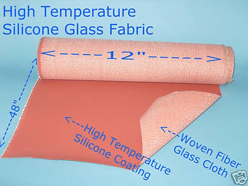 Silicone High Temperature Glass Fabric Sheet 12&#034; X 48&#034;