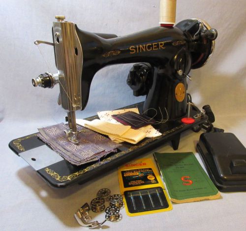 Singer heavy duty 15-90 sewing machine refurbished leather upholstery webbing for sale
