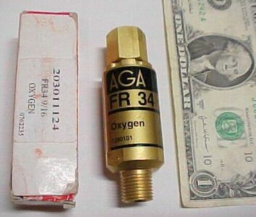 Aga fr-34 oxygen flashback arrestors backflow preventer welding 9/16 fr34 new for sale