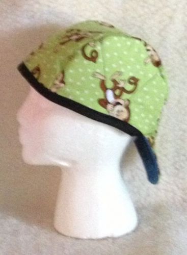 WELDING CAP, PIPE FITTER,~~~ MONKEYS~~~~~~~~~~  &#034;&#034;new fabric&#034;&#034;