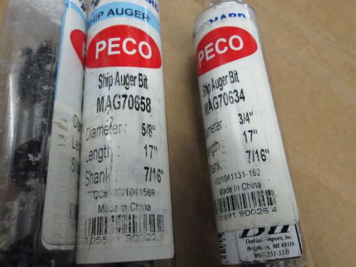 Peco lot of 3 ship auger bits 2   5/8 x 17 inch and 1  3/4 17 inch for sale