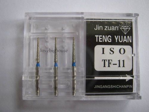 1 Box Dental Diamond Burs for High Speed Handpiece Medium FG 1.6mm TF-11