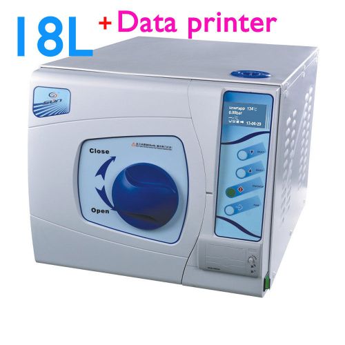 18L Autoclave Sterilizer Dental Set Vacuum Pressure Steam Data Printer LCD CE