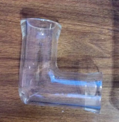 Pyrex glass elbow 1 1/2&#034; x 4 1/2&#034; - thick wall - vintage conical glass joints for sale