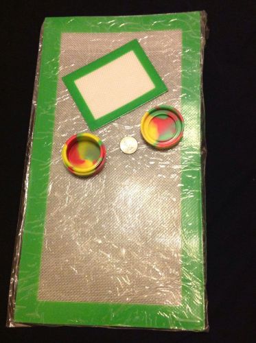 2 silicone Non Stick Mat Slick Pad XL 2&#034; Rasta jar