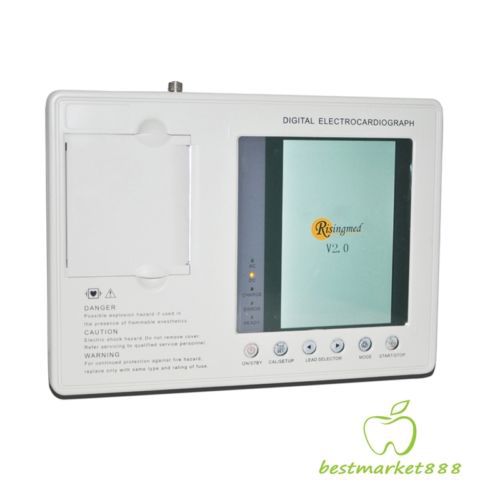 NEW 7&#034; Color LCD Digital 3-channel 12-lead Electrocardiograph ECG EKG Machine