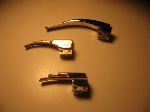 LARYNGOSCOPE BLADE SET: MCINTOSH #0 and 2, Miller #00