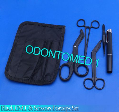 Shears; EMT/Scissors combo pack w/holster Tactical Black scissors forceps light