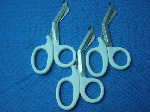 3- utility scissors 7.5&#034; white emt medical paramedic nurse scissors for sale
