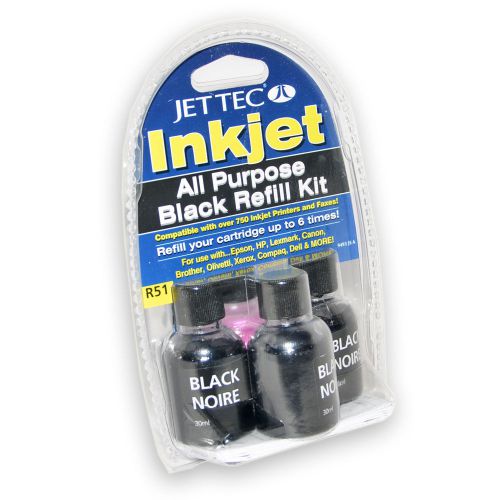 Black Ink Refill Kit for Epson, Lexmark, Canon, HP, Brother, Dell