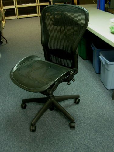 1998 HERMAN MILLER BLACK AERON MESH OFFICE DESK CHAIR ADJUSTABLE LUMBAR NO ARMS