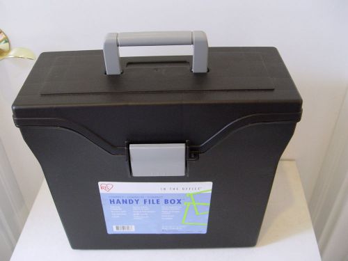 NEW IRIS BLACK LETTER FILE BOX TRANSPORTABLE W/ HANDLE