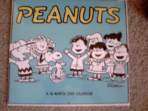 SNOOPY &amp; PEANUTS GANG vintage look 16 month 2015 WALL CALENDAR factory sealed!!!