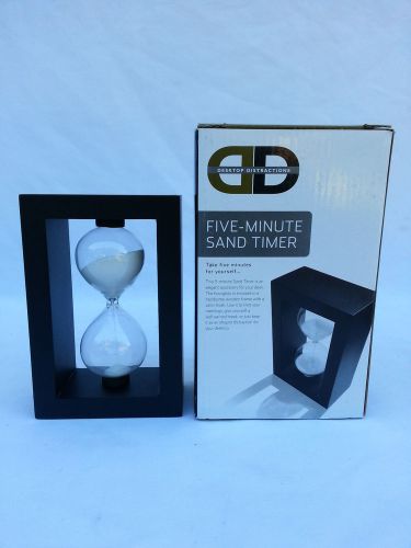 Desktop distractions 6 inch hour glass timer in black 5-minutes nib for sale