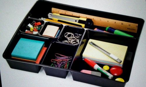 Black 2.5&#034; Deep Office Desk Drawer Organizer Tray