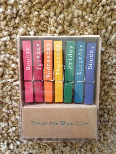 Day of the Week Clips - Multi-colored - NEW