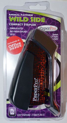 Paperpro compact stapler - red/black - animal pattern wild side - new in pkg for sale