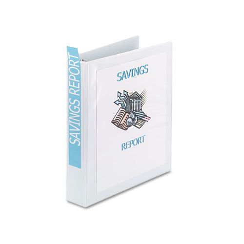 Economy showcase view binder with round rings, 1-1/2&#034; capacity, white for sale